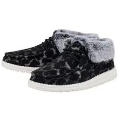 Heydude Hey Dude Britt Abstract Grey Leopard Bootie