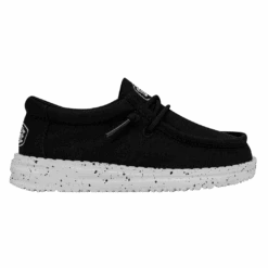 Heydude Hey Dude Wally Toddler Slub Canvas Black -Heydude 40029 001 WALLYTODDLERSLUBCANVAS BLACK RIGHTSIDE
