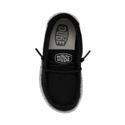 Heydude Hey Dude Wally Toddler Slub Canvas Black -Heydude 40029 001 WALLYTODDLERSLUBCANVAS BLACK RIGHTTOP
