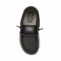 Heydude Hey Dude Wally Toddler Slub Canvas Dark Grey 13 Heydude Hey Dude Wally Toddler Slub Canvas Dark Grey -Heydude 40029 029 WALLYTODDLERSLUBCANVAS DARKGREY RIGHTTOP