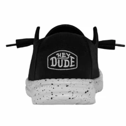 Heydude Hey Dude Wendy Slub Canvas Black 9 Heydude Hey Dude Wendy Slub Canvas Black -Heydude 40063 001 WENDYSLUBCANVAS BLACK LEFTBACK