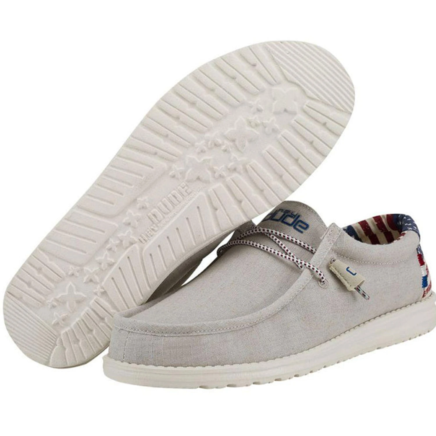 Heydude Hey Dude Mens Wally Shoe Off White Patriotic 2 Heydude Hey Dude Mens Wally Shoe Off White Patriotic - Image 2