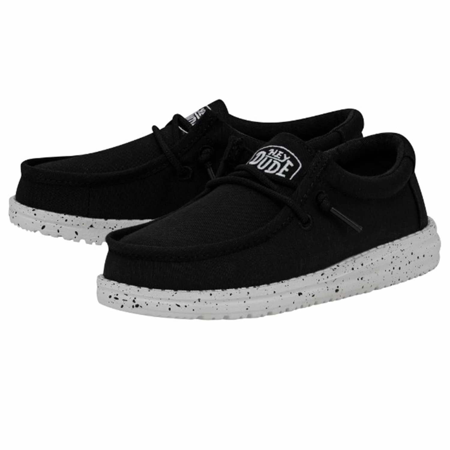 Heydude Hey Dude Wally Youth Slub Canvas Black 1 Heydude Hey Dude Wally Youth Slub Canvas Black