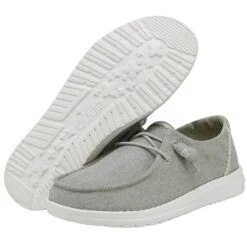 Heydude Hey Dude Youth Wendy Chambray Braid Grey Shoe -Heydude girls hey dude wendy chambray slip on sneaker 130123327 grey bottom top 70625.1652906091